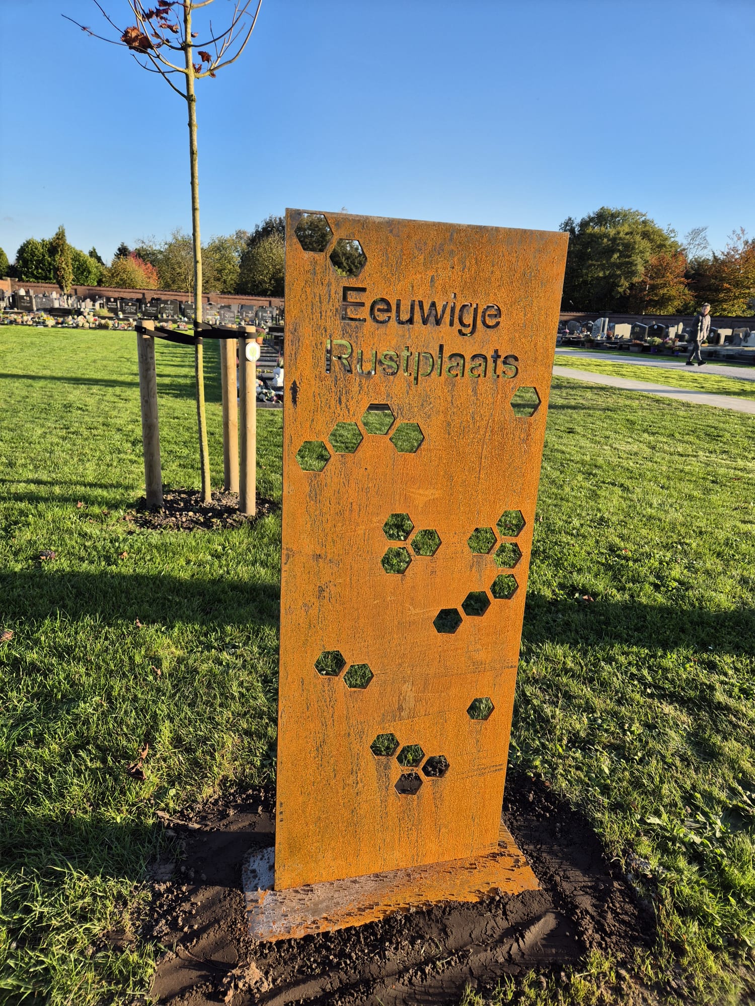 Cortenstaal naambord Strooiweide Cortenstaal naambord Strooiweide