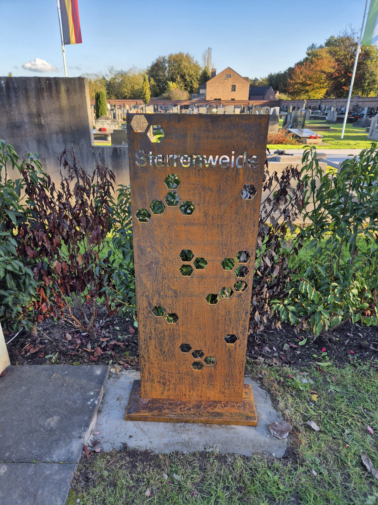 Cortenstaal naambord Strooiweide Cortenstaal naambord Strooiweide