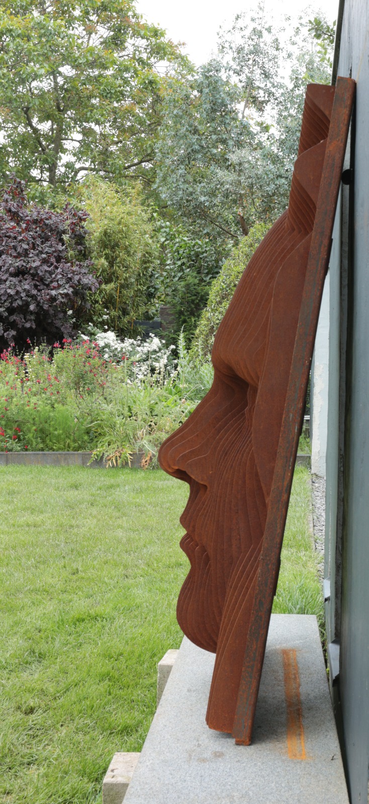 Mannengezicht cortenstaalkunst Mannengezicht cortenstaalkunst